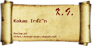 Kokas Irén névjegykártya